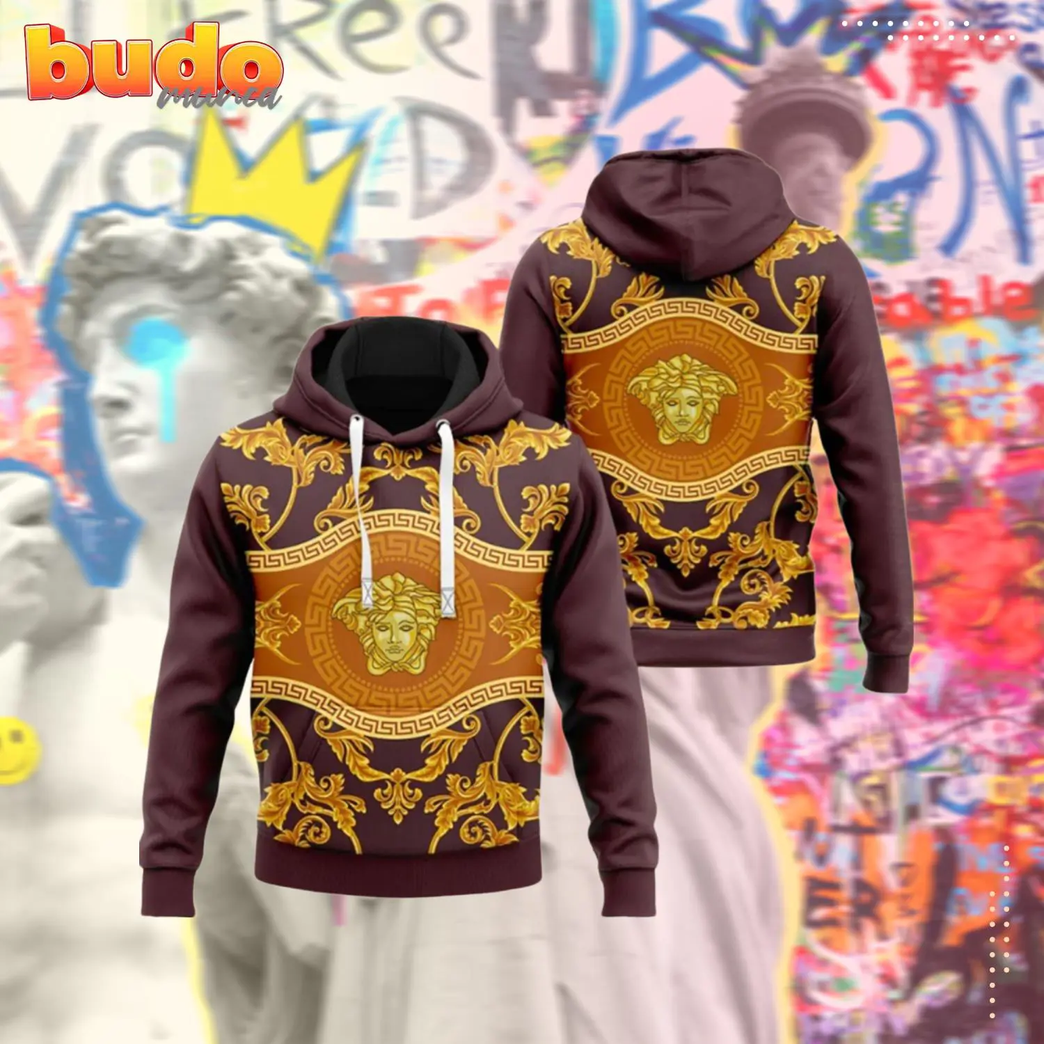 Versace golden luxury unisex hoodie luxury brand outfit for men women - hot new